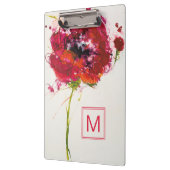 Porte-bloc Pavot du monogramme | sur le blanc (Gauche)