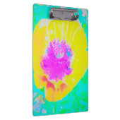 Porte-bloc Pavot jaune avec centre rose chaud sur Turquoise (Swatch)