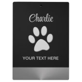 Porte-bloc Paw Chien Argent sur arrière - plan noir (Dos)