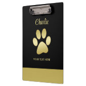 Porte-bloc Paw chien brillant or sur arrière - plan noir (Gauche)