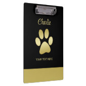 Porte-bloc Paw chien brillant or sur arrière - plan noir (Swatch)