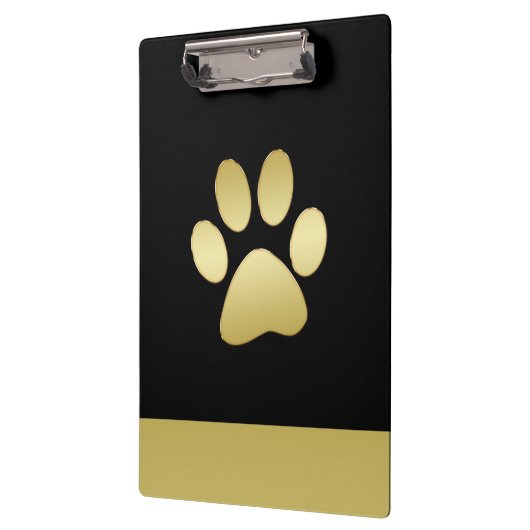 Porte-bloc Paw chien brillant or sur arrière - plan noir (Gauche)