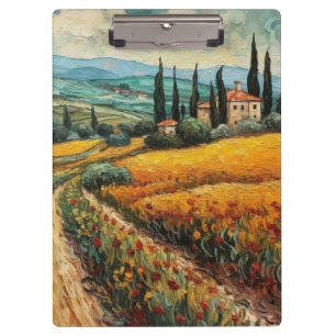 Porte-bloc Paysage de campagne aux fleurs sauvages de la Tosc