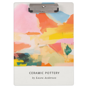 Porte-bloc Paysage de montagne abstrait boho rose bleu orange