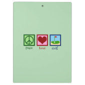 Porte-bloc Peace Love Golf (vert) (Dos)