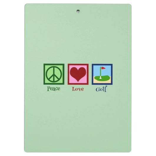 Porte-bloc Peace Love Golf (vert) (Dos)