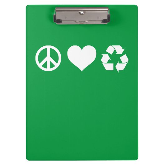 Porte-bloc Peace Love Recycle (Devant)