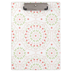 Porte-bloc Peach Floral Mandala Clip Board