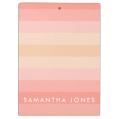 Porte-bloc Peach Ombre Simple Stripe Personnaliser Nom (Dos)