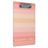 Porte-bloc Peach Ombre Simple Stripe Personnaliser Nom (Swatch)
