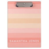 Porte-bloc Peach Ombre Simple Stripe Personnaliser Nom (Devant)