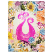 Porte-bloc Peacock Plum rose avec fleurs colorées (Dos)