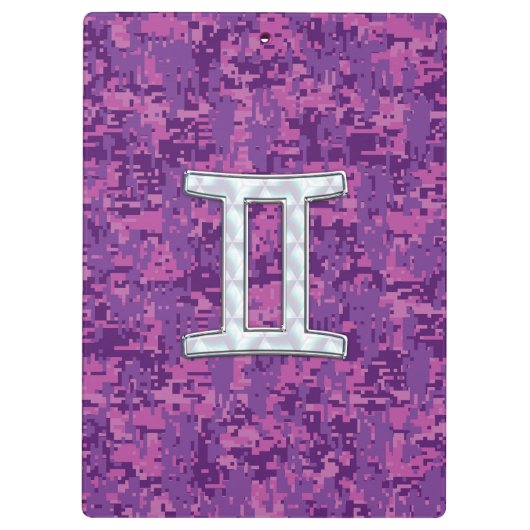 Porte-bloc Pearl Like Gemini Zodiac Sign on Digital Camo (Dos)