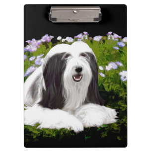 Porte-bloc Peinture à collie à poils - Joli art original de c