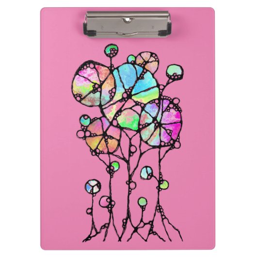 Porte-bloc Peinture à la main - Groupe Arbre Abstrait 3 + 4 (Devant)