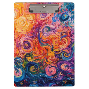 Porte-bloc Peinture à l'huile de tourbillons psychédélique