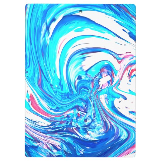 Porte-bloc Peinture Acrylique Bleue Abstrait Splter Swirl (Dos)
