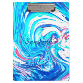 Porte-bloc Peinture Acrylique Bleue Abstrait Splter Swirl (Devant)
