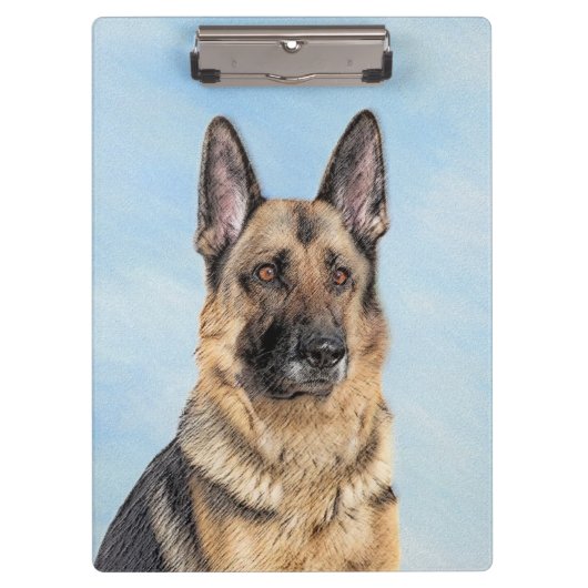 Porte-bloc Peinture berger allemande - jolie art original chi (Devant)