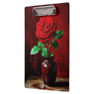 Porte-bloc Peinture de fleurs de rose rouge