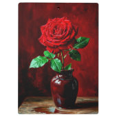 Porte-bloc Peinture de fleurs de rose rouge (Dos)