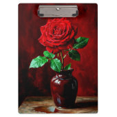 Porte-bloc Peinture de fleurs de rose rouge (Devant)
