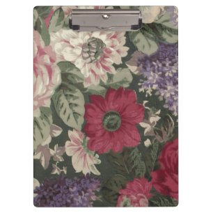 Porte-bloc Peinture de fleurs vintage rouge rose bleu blanc