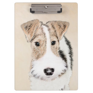 Porte-bloc Peinture de Fox Terrier à poil dur - Art original