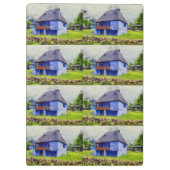 Porte-bloc Peinture de maison bleue (Dos)