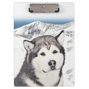 Porte-bloc Peinture de malamut en Alaska - jolie art original