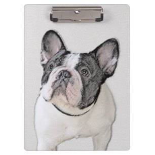 Porte-bloc Peinture française de Bulldog (Pied de broche) - A