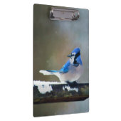 Porte-bloc Peinture Jay Bleu - Art Oiseau Original (Swatch)