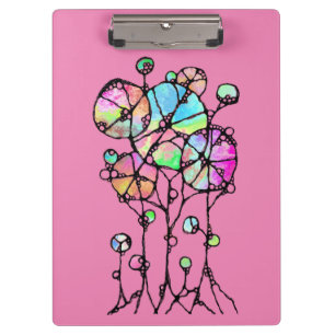 Porte-bloc Peinture manuelle - Groupe d'arbres abstraits 3 +