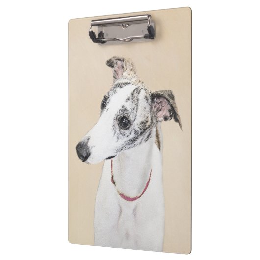 Porte-bloc Peinture Whippet - Jolie art original chien (Gauche)