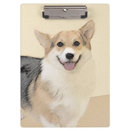 Porte-bloc Pembroke Welsh Corgi Peinture - Art Chien original (Devant)