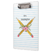 Porte-bloc Pencils Papier portable d'enseignant floral Grèves (Gauche)