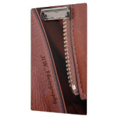 Porte-bloc Pensées en cuir Brown Faux non zippées personnalis (Gauche)