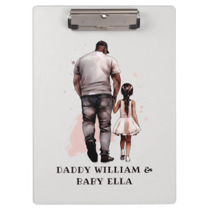 Porte-bloc Père et fille noirs personnalisées