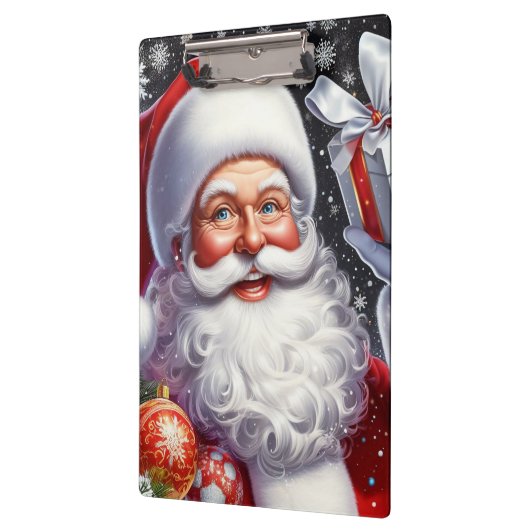 Porte-bloc Père Noël classique avec présent & ornements (Gauche)