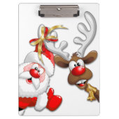 Porte-bloc Père Noël et Reindeer Joyeux Noël Joyeux dessin an (Devant)
