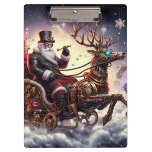 Porte-bloc Père Noël/Reindeer steampunk Noël/hiver
