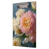Porte-bloc Perles avec fleurs roses (Gauche)