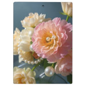 Porte-bloc Perles avec fleurs roses (Dos)