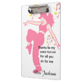 Porte-bloc Personalised Dance Teacher, teacher's appreciation (Gauche)