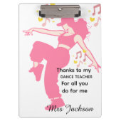 Porte-bloc Personalised Dance Teacher, teacher's appreciation (Devant)