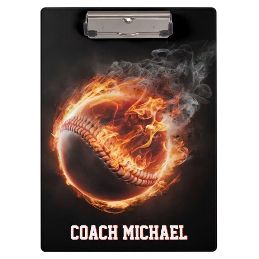 Porte-bloc Personalized  Baseball Ball on Fire (Devant)