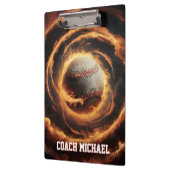 Porte-bloc Personalized Baseball Ball on Fire (Gauche)