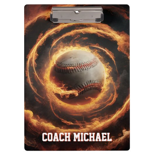 Porte-bloc Personalized Baseball Ball on Fire (Devant)