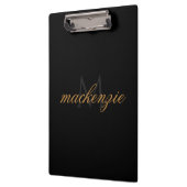 Porte-bloc Personalized Black Clipboard with Name and Initial (Gauche)