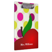 Porte-bloc Personalized Black Polka Dot Red Apple Teacher Cli (Swatch)
